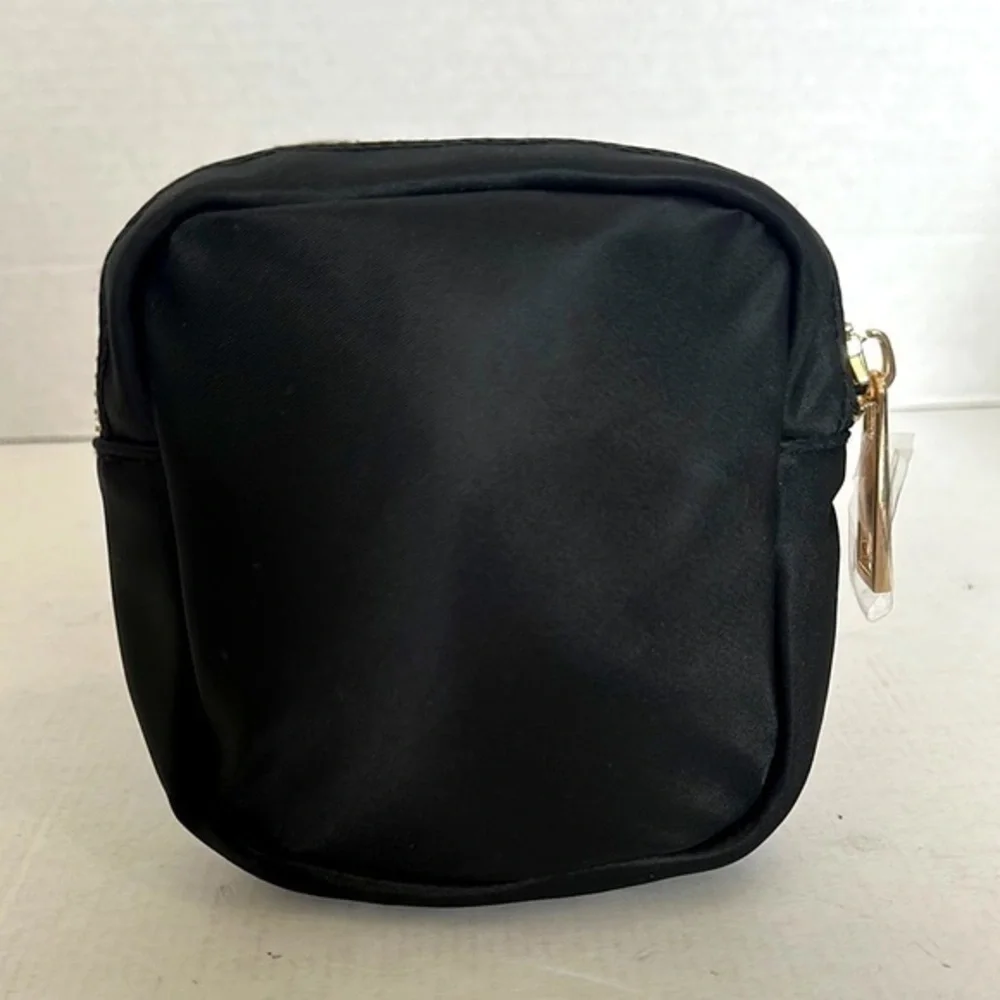 Black nylon waterproof Cosmetic bag black NWOT